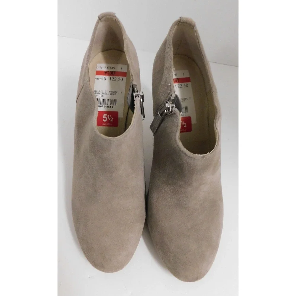 Michael Kors Beige‎ Suede Booties Sammy Shootie $175rt  Size 5.5 M